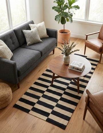 2' 7 x 4' Hand Woven Kilim Modern Wool Rug