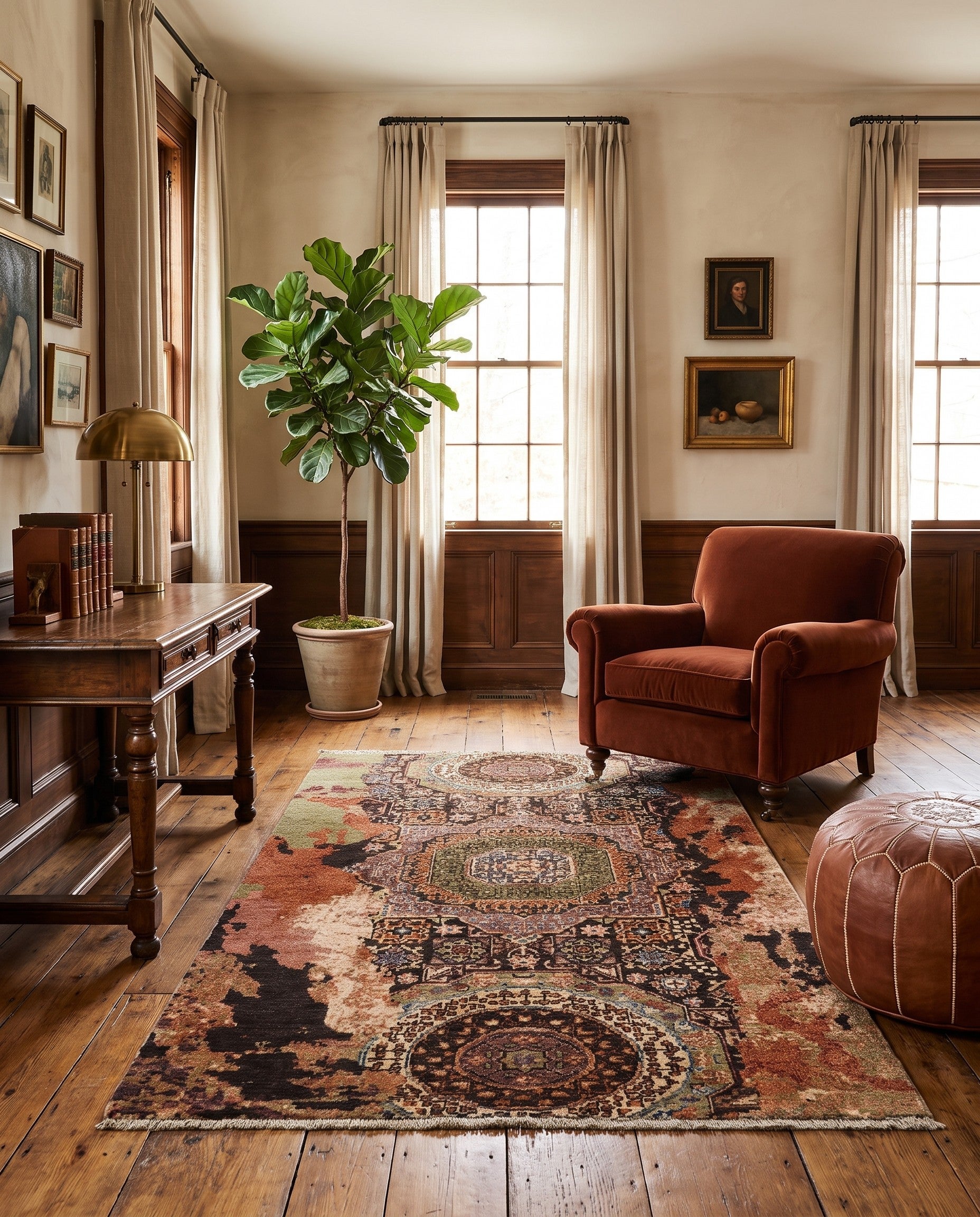 3' 3 x 5' Hand Knotted Mamluk Ziegler Rug