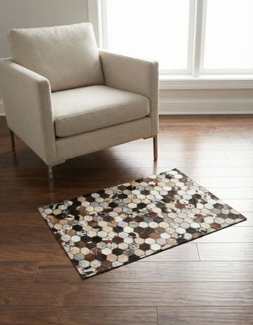 2' x 3' Cowhide Leather Rug
