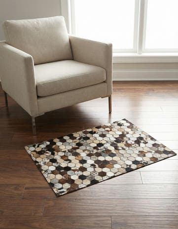 2' x 3' Cowhide Leather Rug