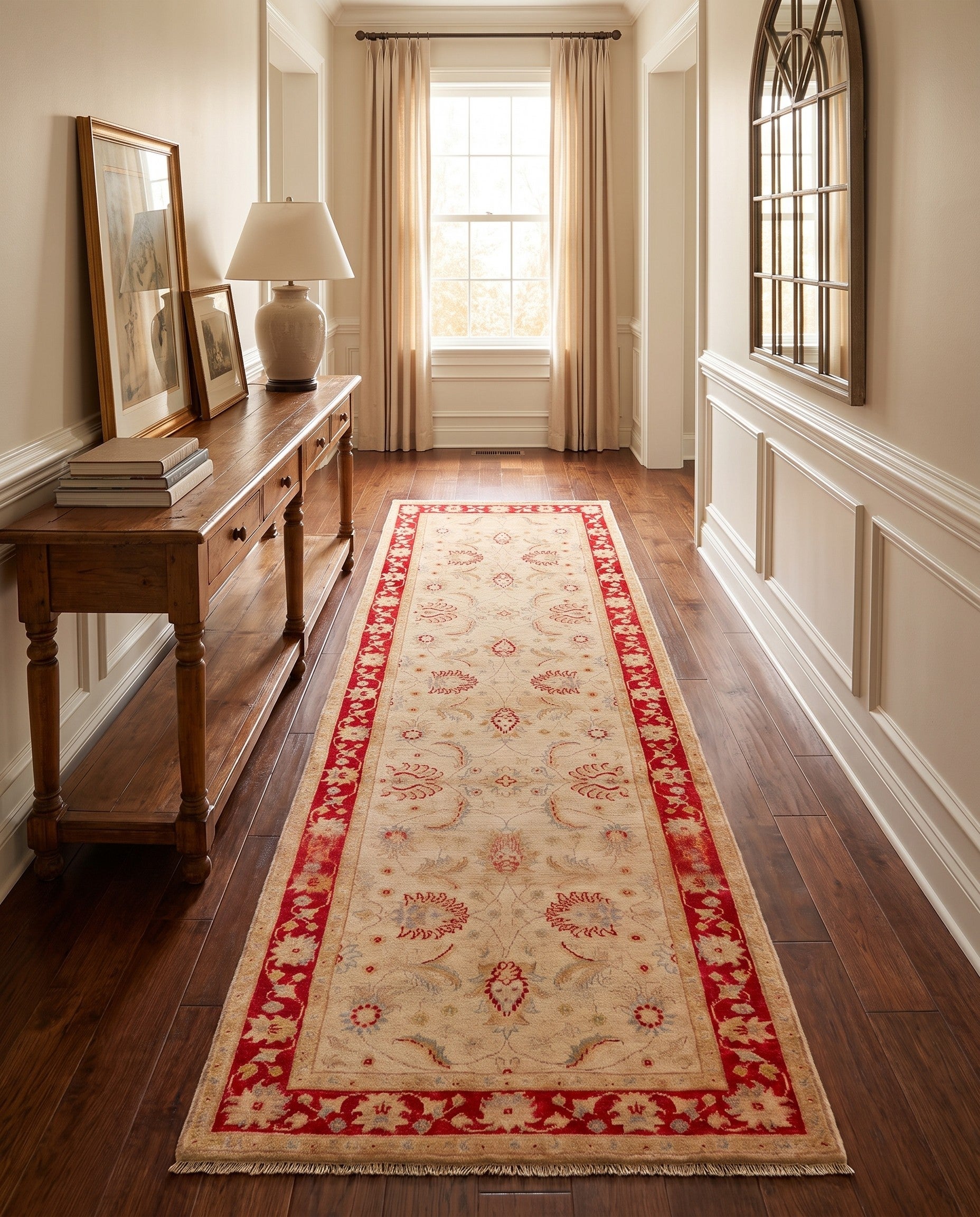 2' 8 x 9' 10 Hand Knotted Pershawar Ziegler Runner Rug