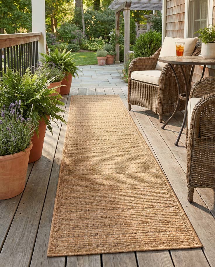 Detail image of 2' 2 x 6' Easy-Clean Border Indoor / Outdoor Runner Rug