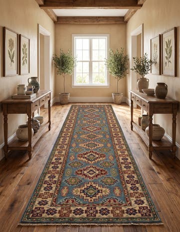 2' 7 x 11' 1 Hand Knotted Kazak Runner Rug