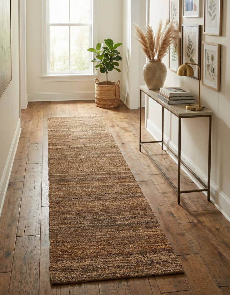 Detail image of 2' 7 x 12'  Hand Woven Palm Beach Jute Runner Rug