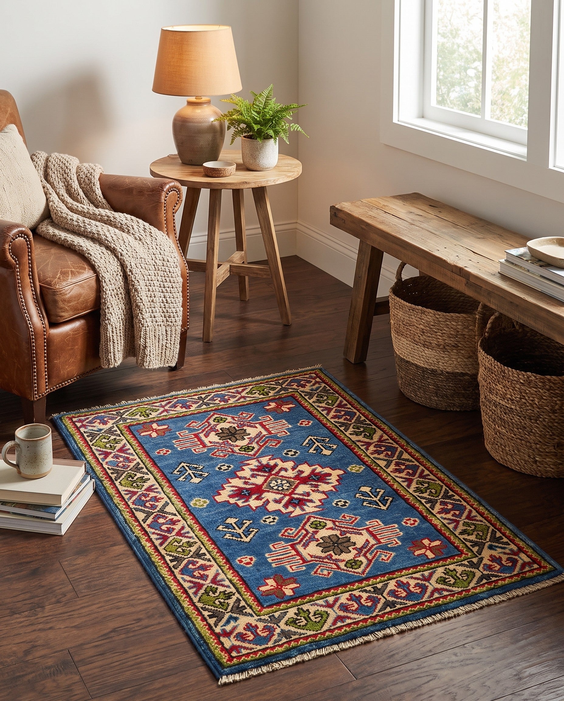 2' x 2' 11 Hand Knotted Kazak Rug