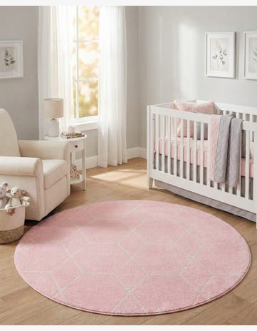 7' x 7' Trellis Frieze Round Rug