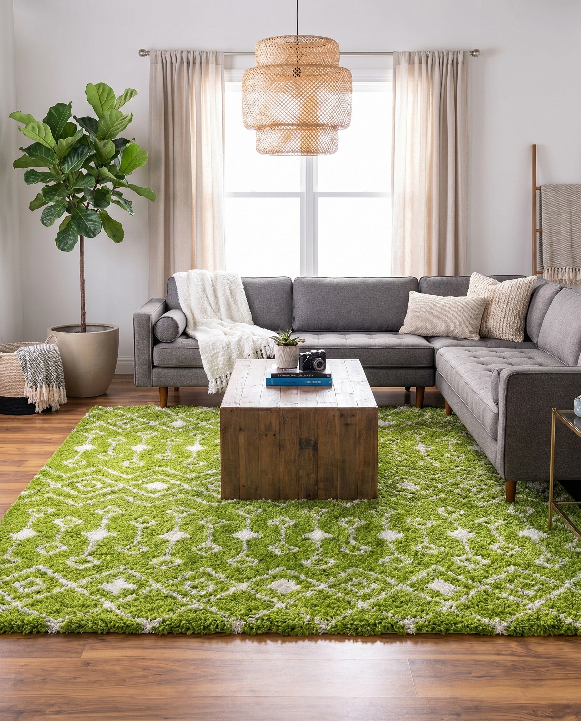 10' x 10' Moroccan Trellis Shag Square Rug