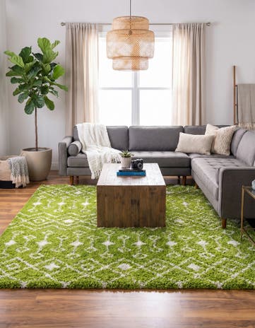 10' x 10' Moroccan Trellis Shag Square Rug