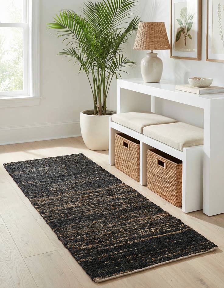 Detail image of 2' x 4' 1  Hand Woven Palm Beach Jute Runner Rug