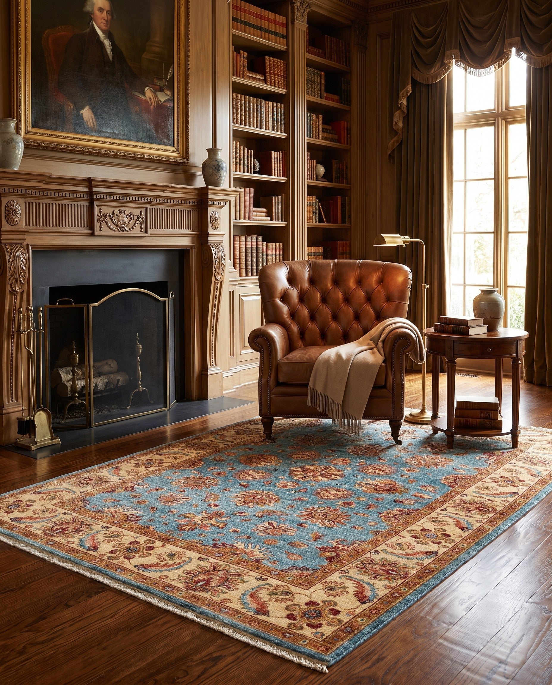 5' 7 x 8' Hand Knotted Ziegler Rug