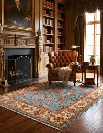 5' 7 x 8' Hand Knotted Ziegler Rug