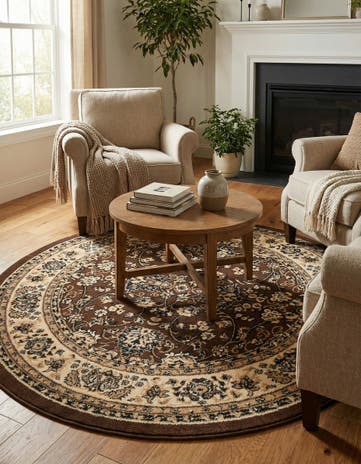 Brown Yasmin Round Rug