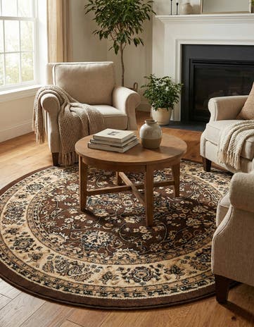 Brown Yasmin Round Rug