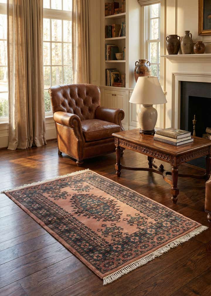 3' 4 x 5' 2 Hand Knotted Bokhara Oriental Wool Rug