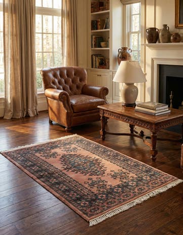 3' 4 x 5' 2 Hand Knotted Bokhara Oriental Wool Rug