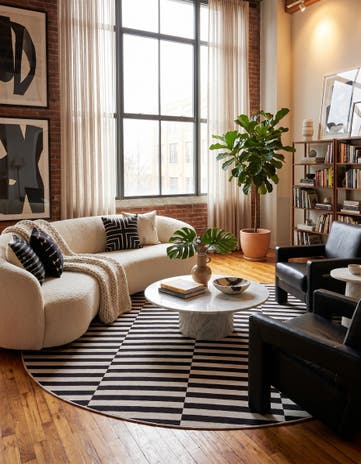 Black SoHo Round Rug