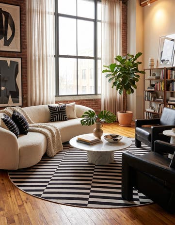 Black SoHo Round Rug