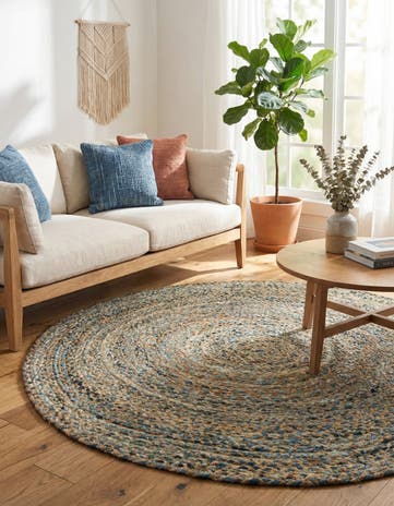 6' 1 x 6' 1 Handmade Braided Chindi Round Rug