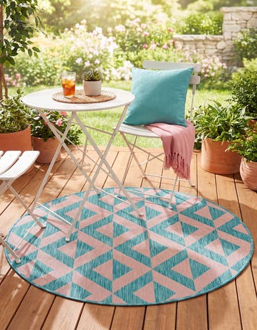 3' x 3' Easy-Clean Jill Zarin Napa Indoor / Outdoor Round Rug