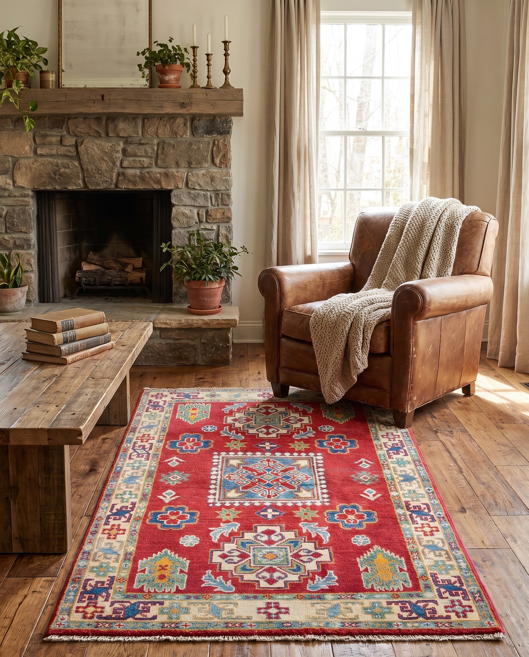 3' 3 x 5' 1 Hand Knotted Kazak Rug