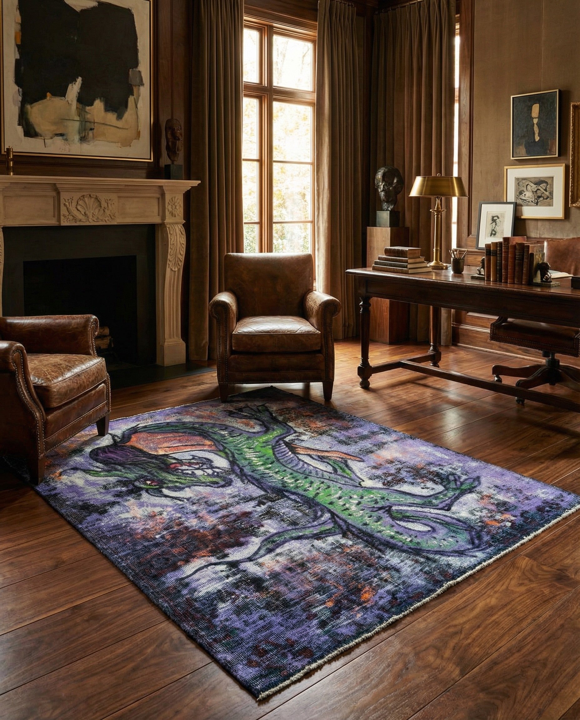 4' 10 x 5' 8 Hand Knotted Ultra Vintage Persian Wool Rug