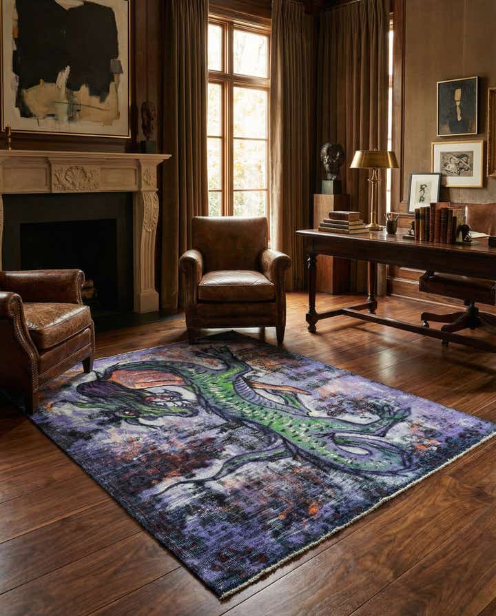 4' 10 x 5' 8 Hand Knotted Ultra Vintage Persian Wool Rug