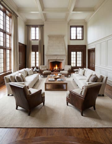 Vanilla Bean Hand Woven Jill Zarin English Manor Wool Square Rug