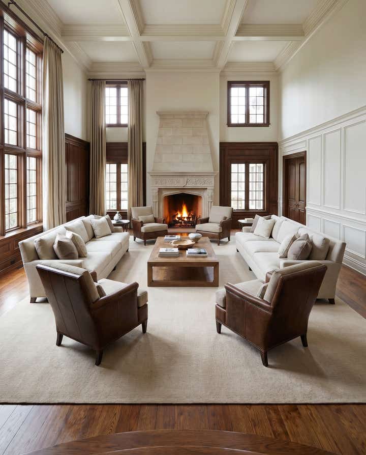 13' 1 x 13' 1 Hand Woven Jill Zarin English Manor Wool Square Rug