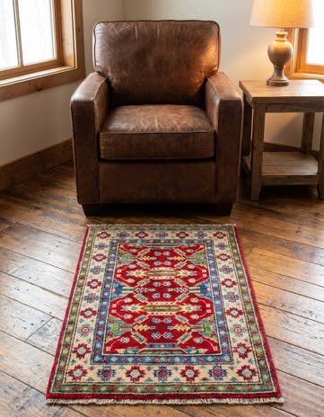 2' x 3' Hand Knotted Kazak Rug