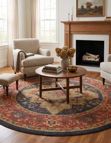 Navy Blue Sara Round Rug