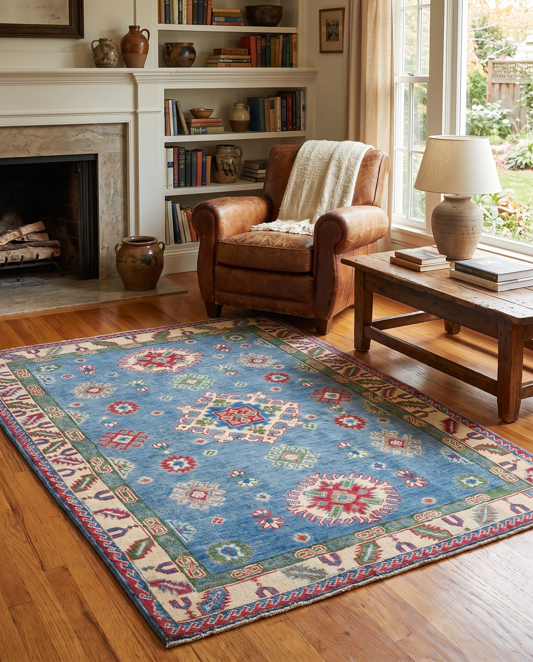 3' 5 x 4' 8 Hand Knotted Kazak Rug