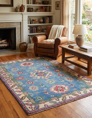 3' 5 x 4' 8 Hand Knotted Kazak Rug