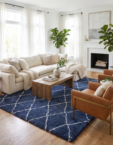 Navy Blue Marrakesh Shag Rug