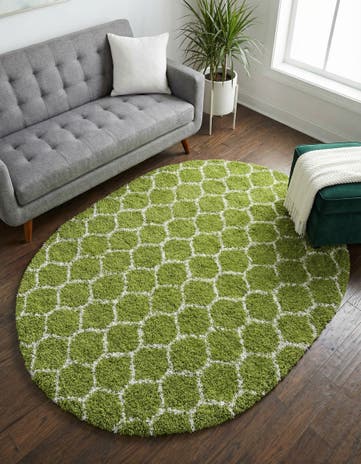 7' 10 x 10' Lattice Shag Oval Rug