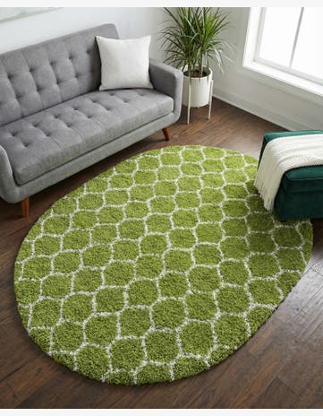 7' 10 x 10' Trellis Shag Oval Rug