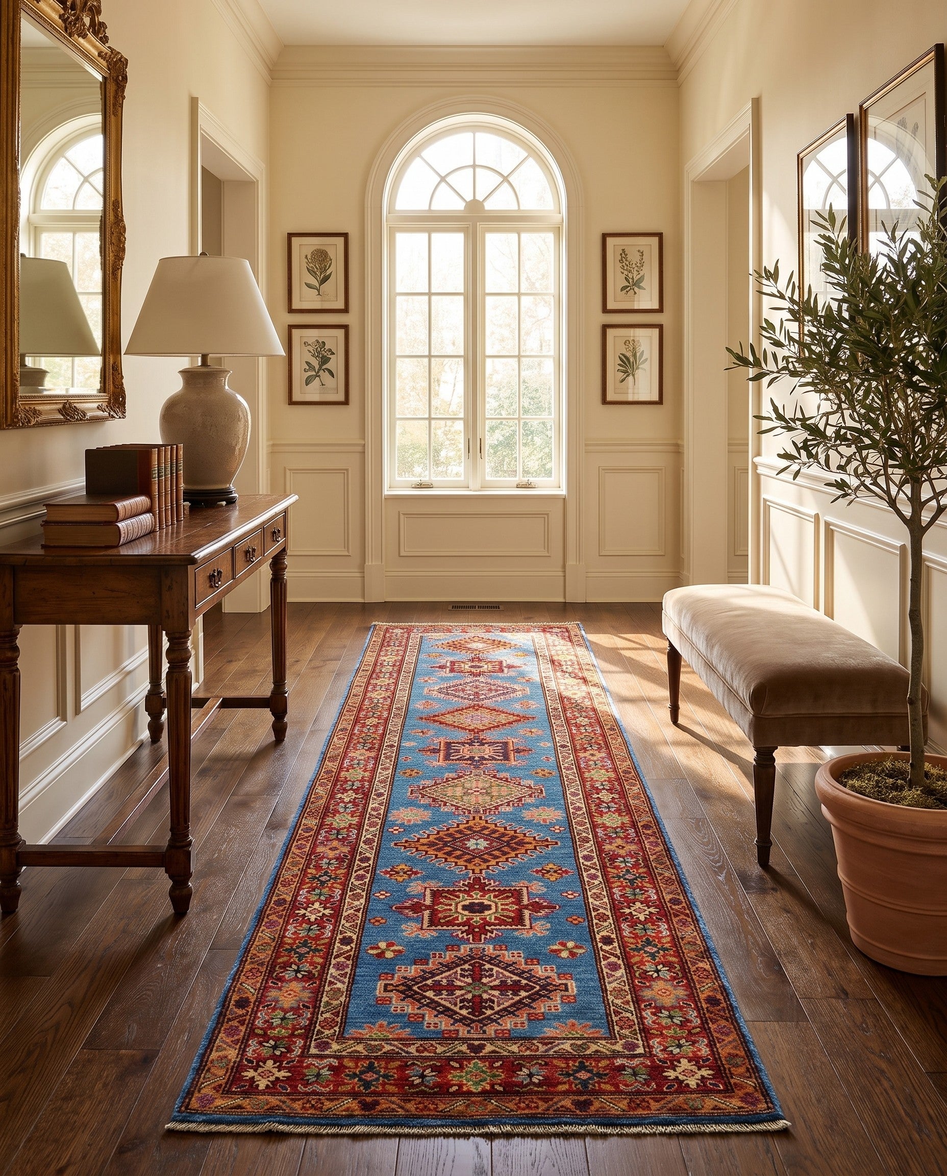 2' 8 x 9' 9 Hand Knotted Kazak Runner Rug