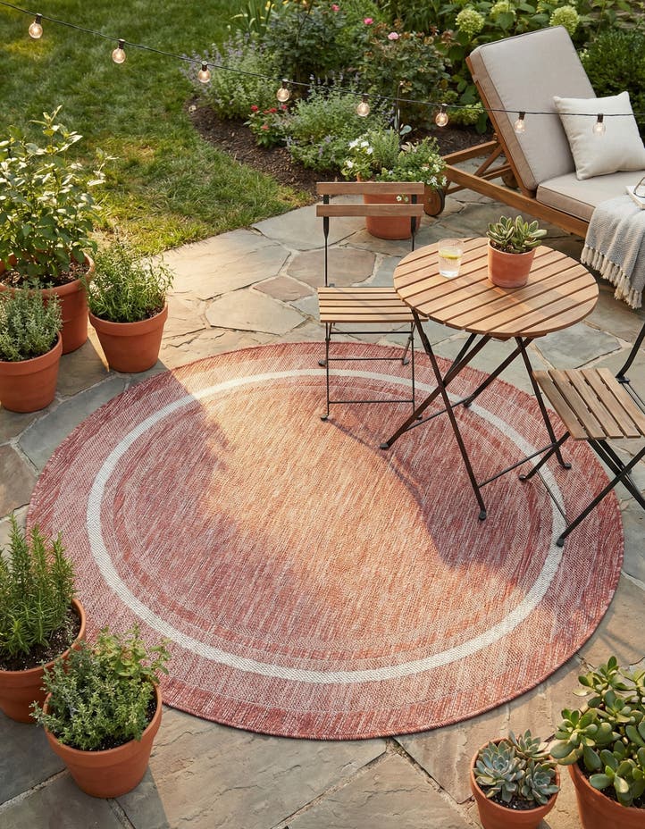 5' 3 x 5' 3 Easy-Clean Border Indoor / Outdoor...