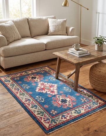 2' 6 x 4' 4 Hand Knotted Kazak Rug