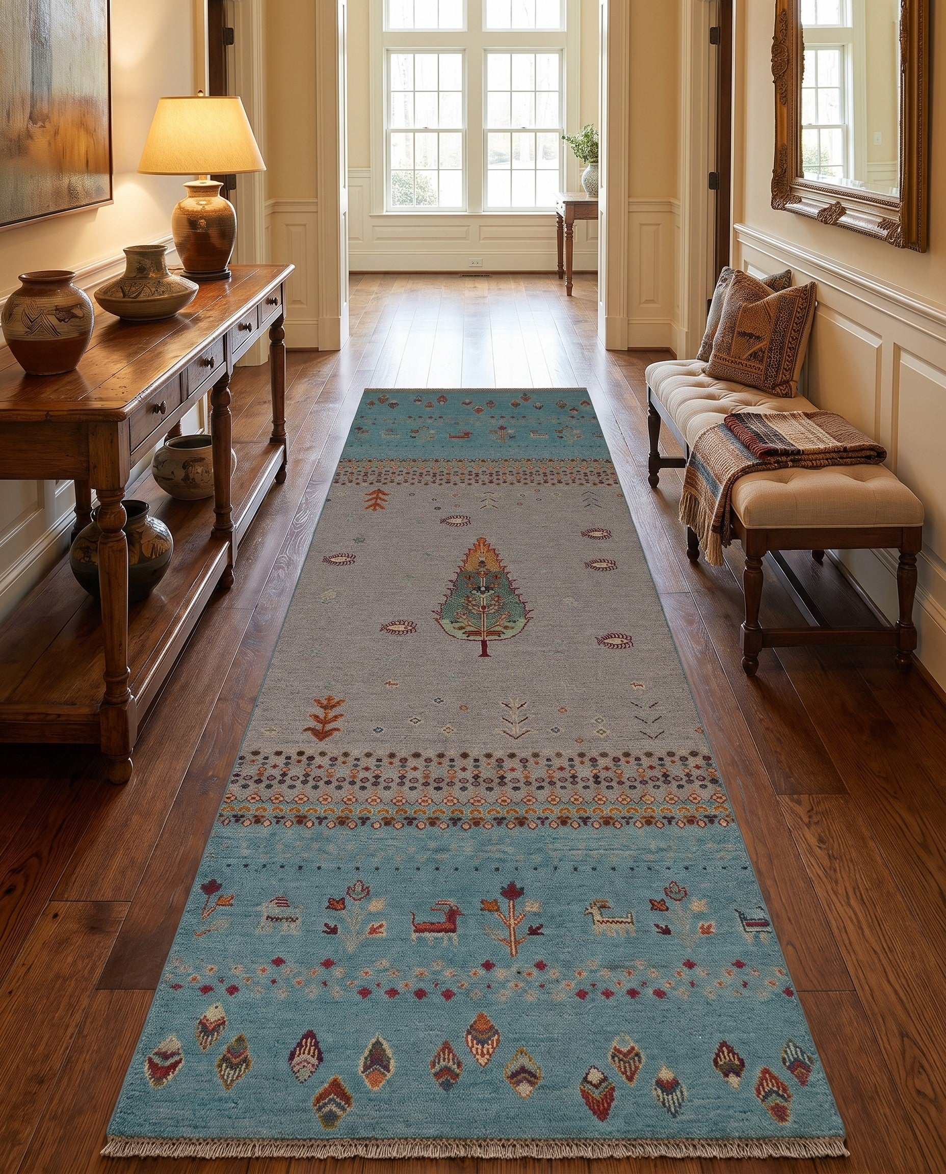 2' 8 x 8' 5 Hand Knotted Kazak Runner Rug