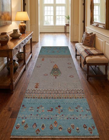 2' 8 x 8' 5 Hand Knotted Kazak Runner Rug