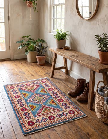 2' 1 x 2' 11 Hand Knotted Kazak Rug