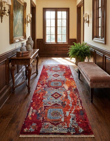 2' 10 x 8' 9 Hand Knotted Mamluk Ziegler Runner Rug