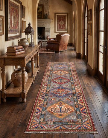 2' 9 x 9' 6 Hand Knotted Kazak Runner Rug
