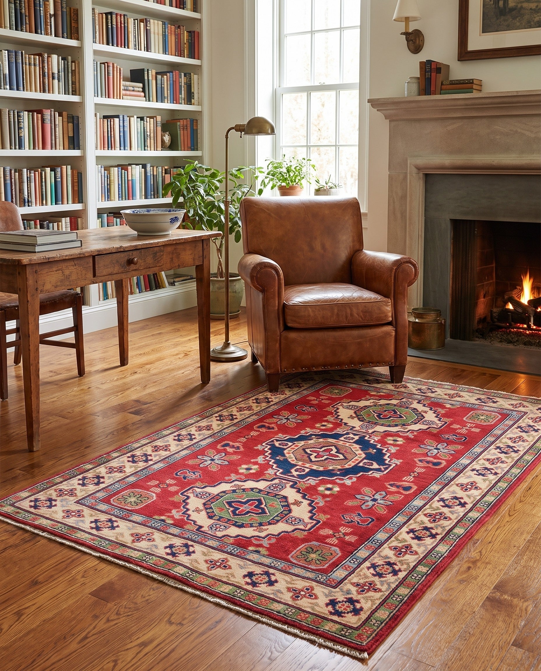 3' 11 x 6' Hand Knotted Kazak Rug