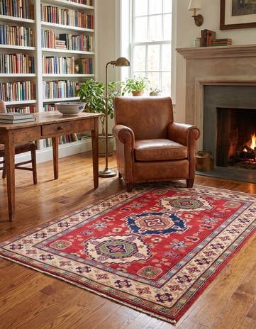 3' 11 x 6' Hand Knotted Kazak Rug