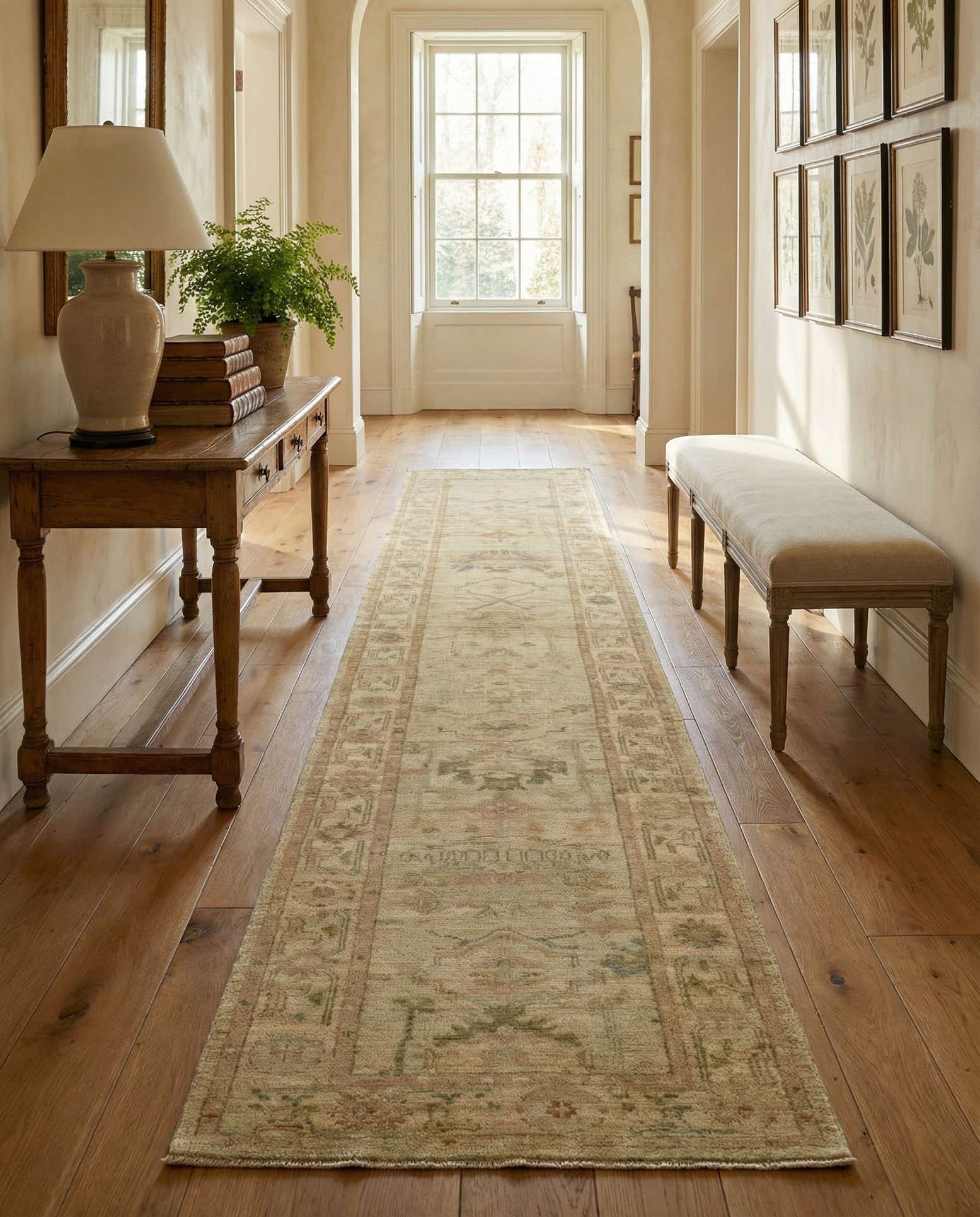 2' 10 x 14' 6 Hand Knotted Oushak Wool Runner Rug