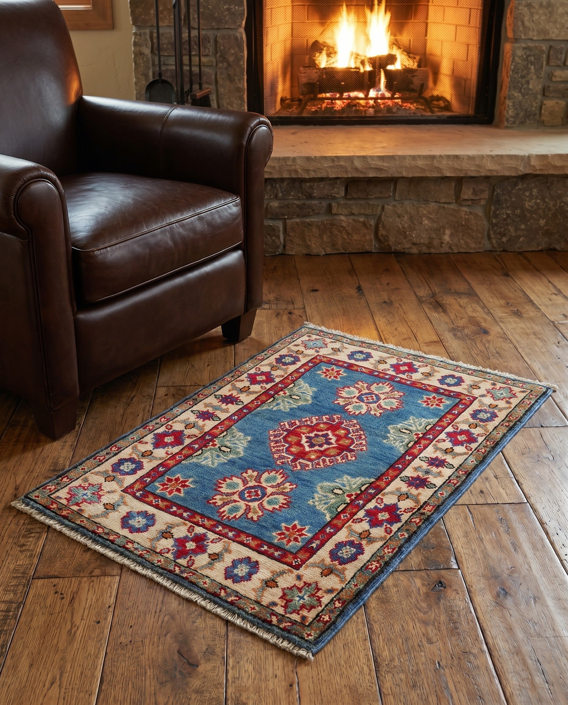 2' x 3' 3 Hand Knotted Kazak Rug
