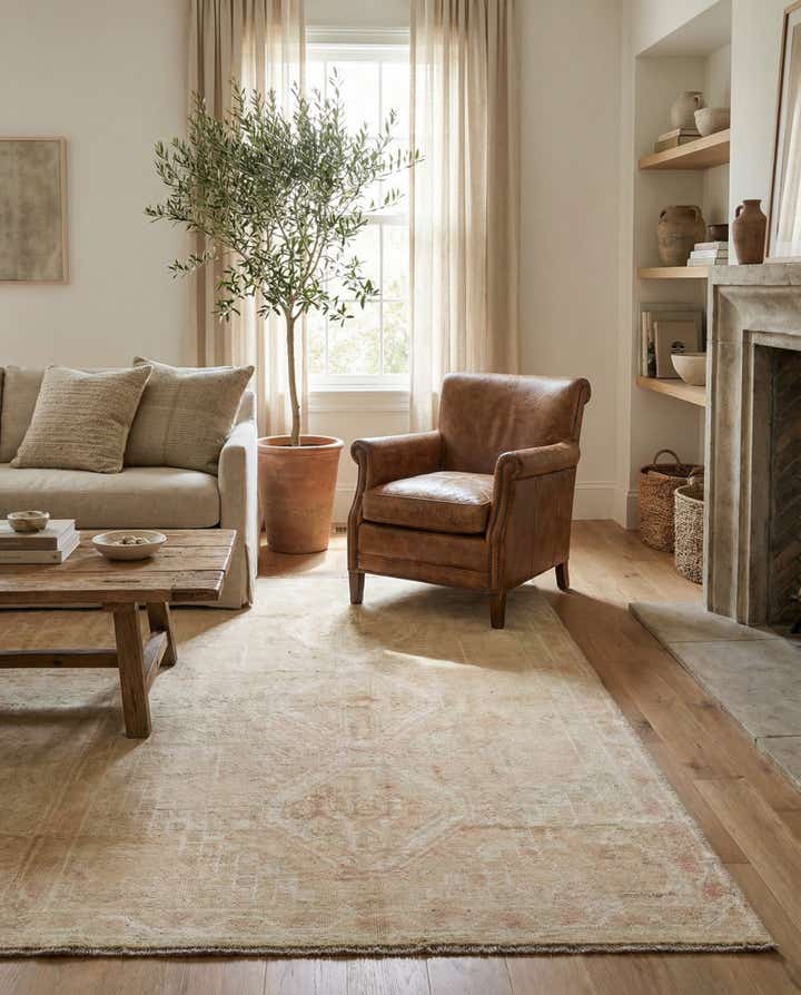 5' x 6' 9 Hand Knotted Oushak Wool Rug