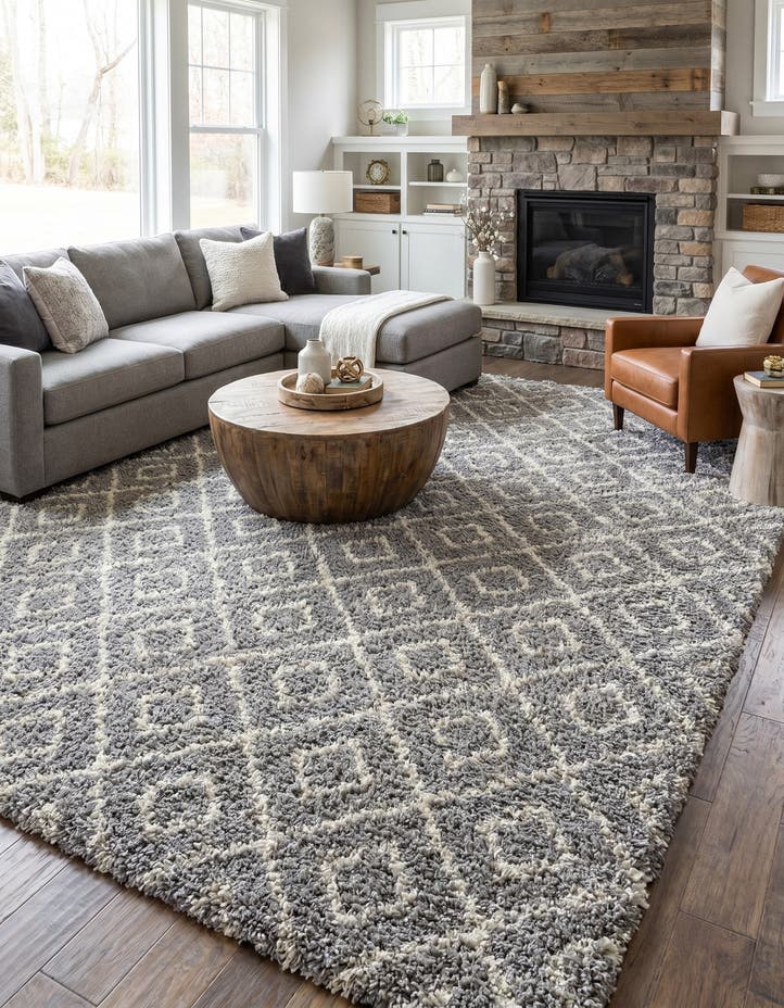 10' 8 x 14' Lattice Shag Rug
