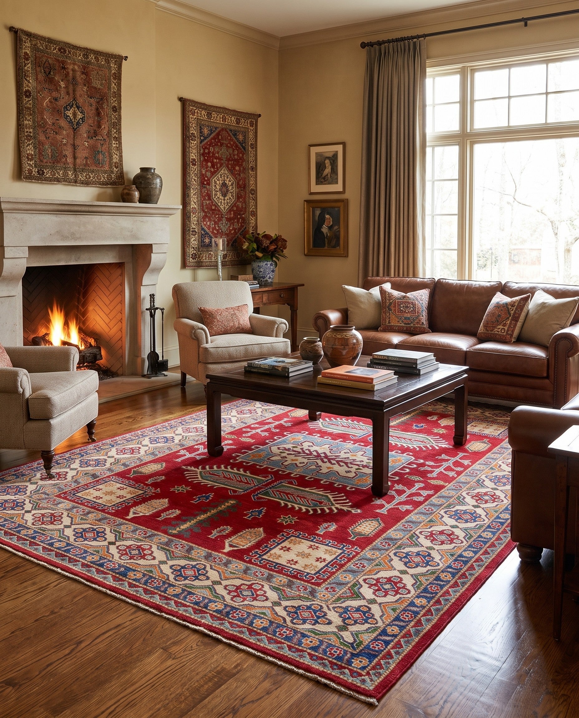 6' 9 x 9' 7 Hand Knotted Kazak Rug